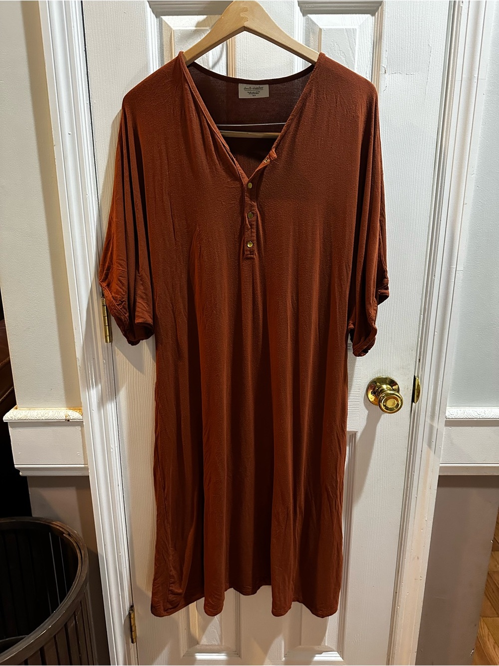 Dwell & Slumber Caftan House‎ Dress Rust Color Henley Loungewear XS/S